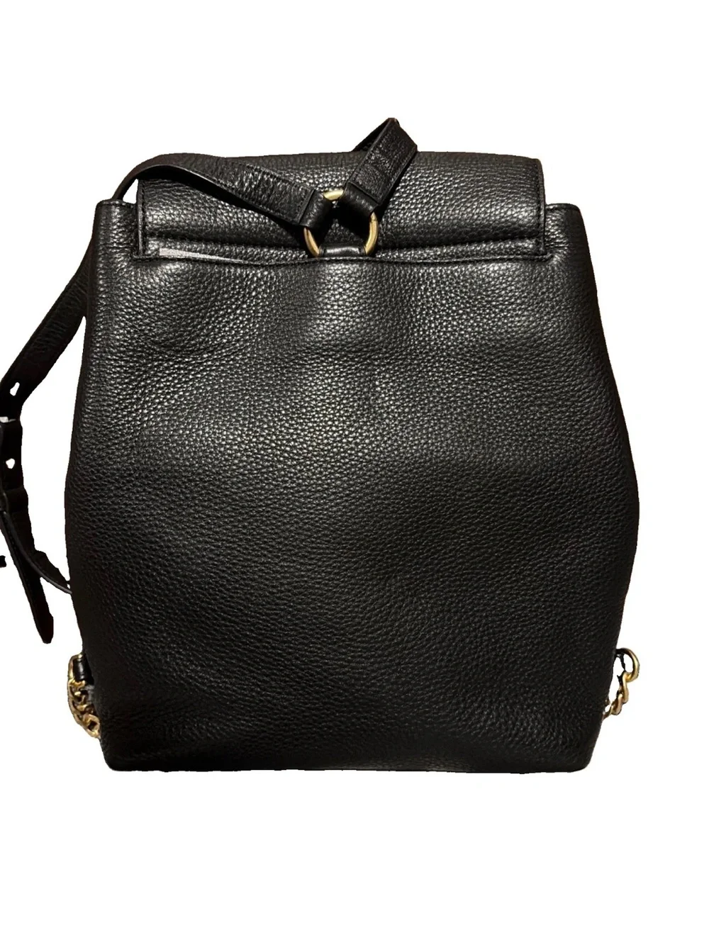 NWT Tory Burch Chelsea Black Leather Backpack with Gold chain & logo